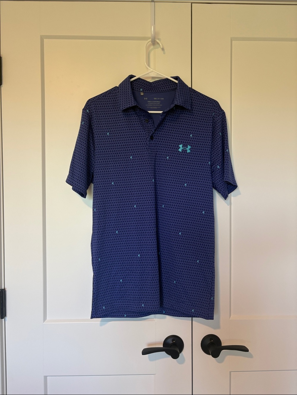 Under Armour Men’s Blue Polo with Teal Logo